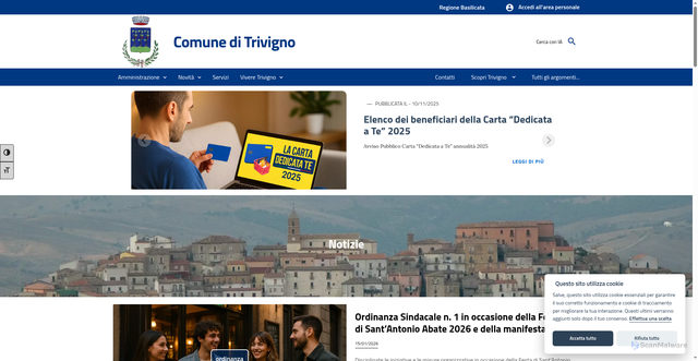 Security scan screenshot of https://www.comune.trivigno.pz.it/
