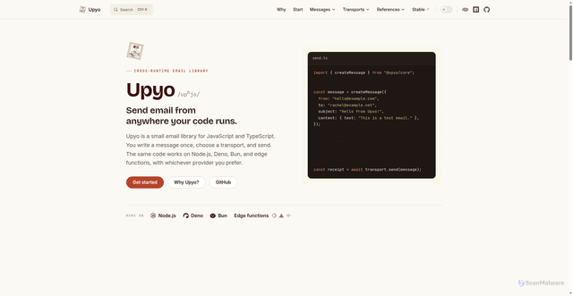 Security scan screenshot of http://upyo.pages.dev/