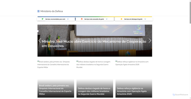 Security scan screenshot of https://www.defesa.gov.br