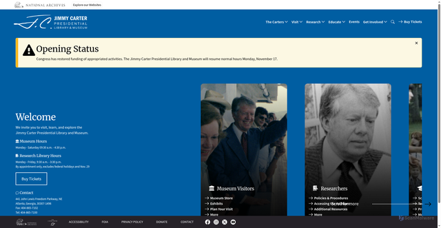 Security scan screenshot of https://www.jimmycarterlibrary.gov/