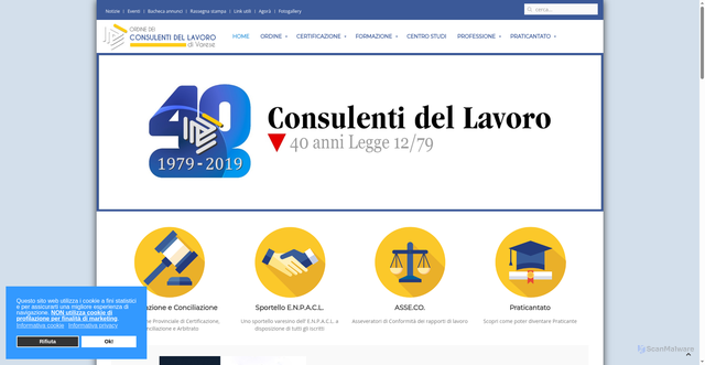 Security scan screenshot of https://www.consulentilavoro.varese.it/