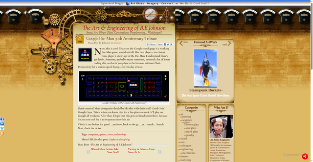 Security scan screenshot of https://blog.imperialearth.com/internet/google-pac-man-30th-anniversary-tribute/