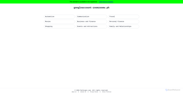 Security scan screenshot of googleaccount-zoomzoomw.ph