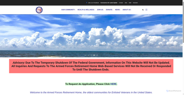 Security scan screenshot of https://www.afrh.gov/