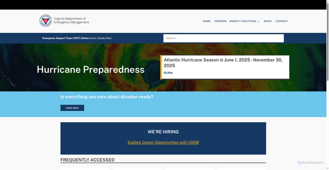 Security scan screenshot of https://www.vaemergency.gov/