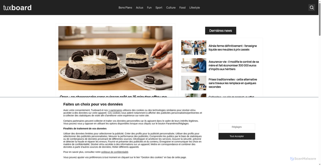Security scan screenshot of https://www.tuxboard.com