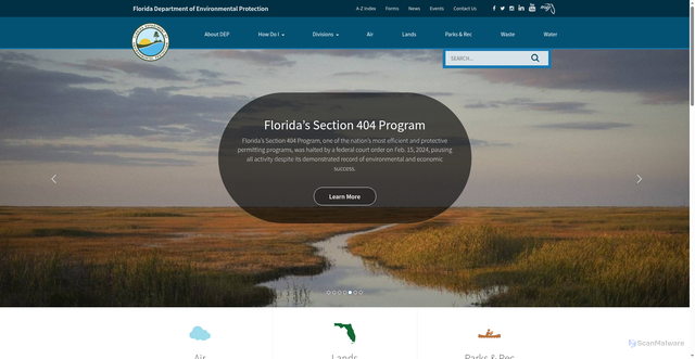 Security scan screenshot of https://floridadep.gov