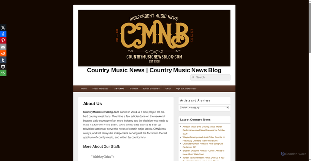Security scan screenshot of https://countrymusicnewsblog.com/about-us/