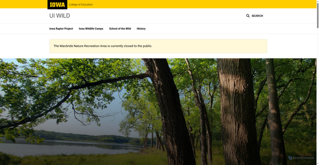 Security scan screenshot of https://wild.education.uiowa.edu/macbride-nature-recreation-area