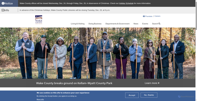Security scan screenshot of https://www.wake.gov/