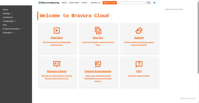 Security scan screenshot of https://docs.bravurasecurity.cloud/welcome/