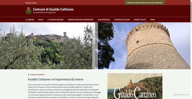 Security scan screenshot of https://www.comune.gualdocattaneo.pg.it/