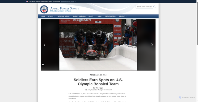 Security scan screenshot of https://armedforcessports.defense.gov/Media/News-Stories/Article-View/Article/566267/soldiers-earn-spots-on-us-olympic-bobsled-team/