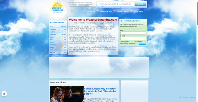 Security scan screenshot of https://weathersunshine.com