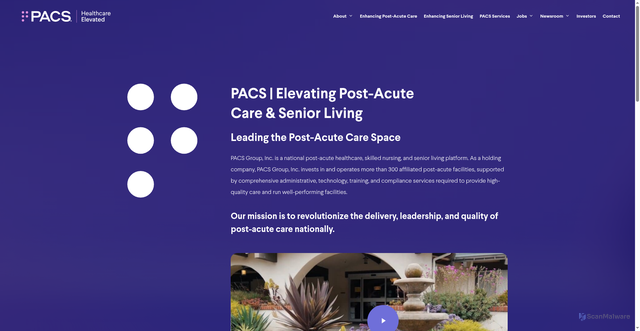 Security scan screenshot of https://pacs.com