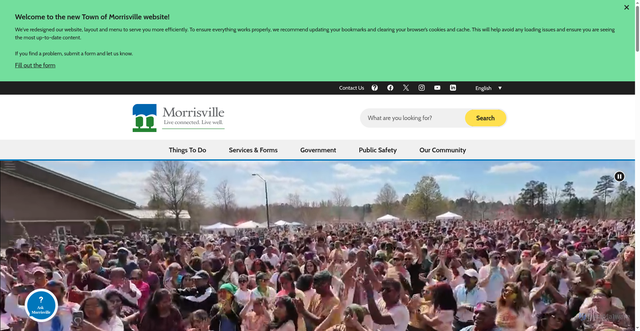 Security scan screenshot of www.morrisvillenc.gov