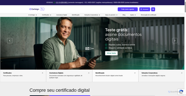 Security scan screenshot of https://certisign.com.br
