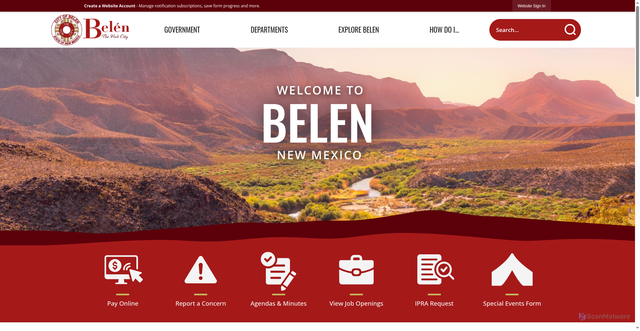Security scan screenshot of https://www.belen-nm.gov/