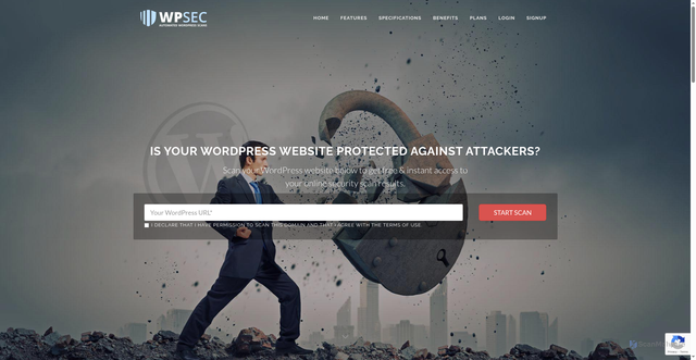 Security scan screenshot of https://wpsec.com/