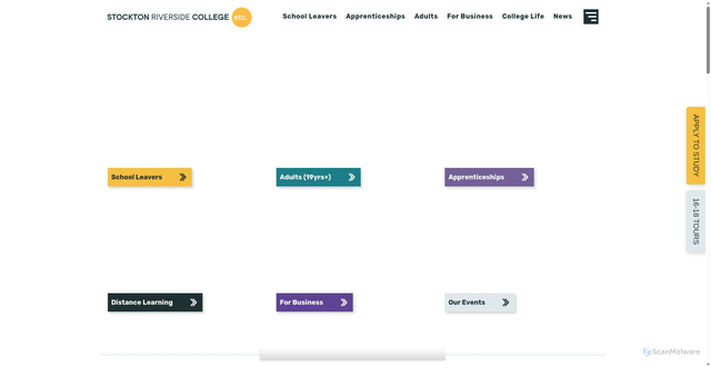 Security scan screenshot of https://www.stockton.ac.uk/home