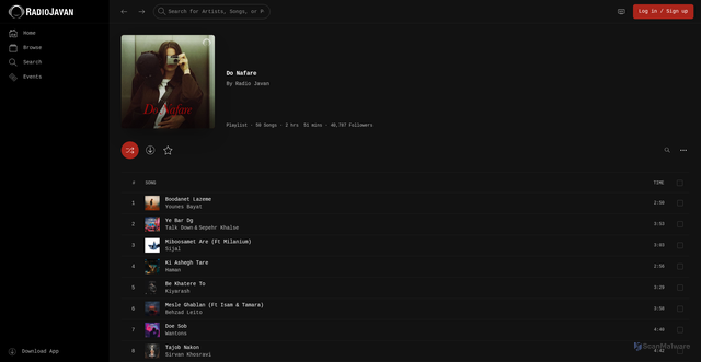 Security scan screenshot of https://rj-desktop.pages.dev/playlist/mp3/19054aeaf694