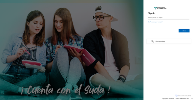 Security scan screenshot of https://onlineloja.soydelsuda.com/auth/oidc/?source=loginpage