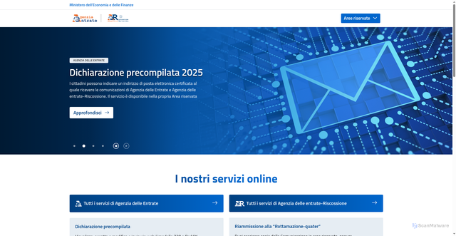 Security scan screenshot of https://www.agenziaentrateriscossione.gov.it/