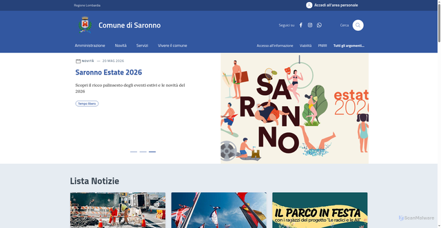 Security scan screenshot of https://www.comune.saronno.va.it