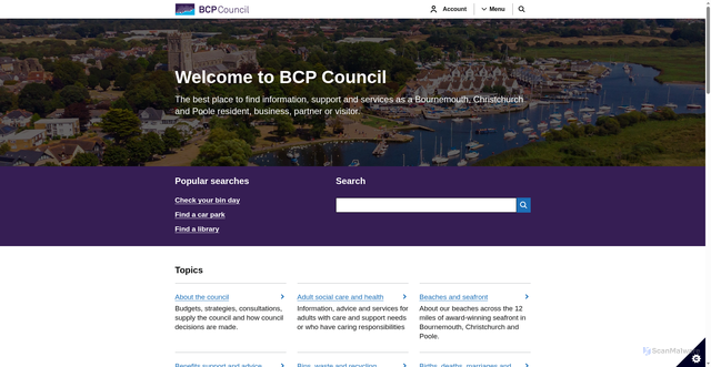 Security scan screenshot of https://www.bcpcouncil.gov.uk