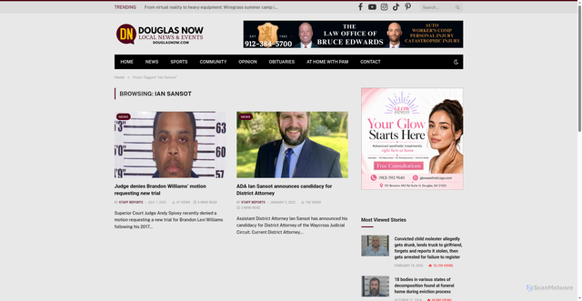 Security scan screenshot of https://douglasnow.com/tag/ian-sansot/