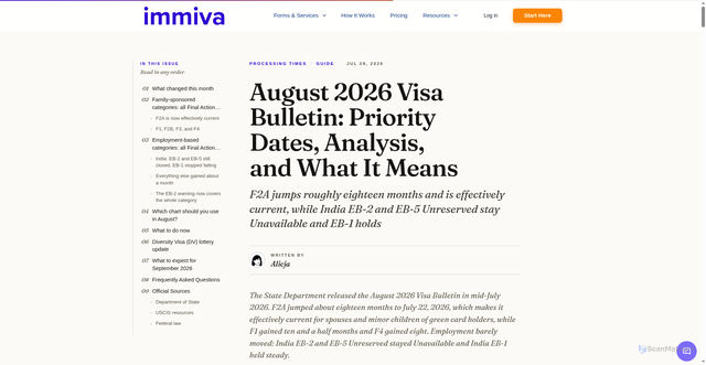Security scan screenshot of https://immiva.com/blog/august-2026-visa-bulletin-priority-dates-analysis-and-what-it-means-for-you