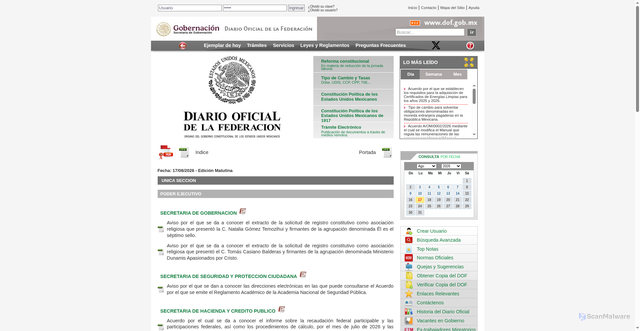 Security scan screenshot of dof.gob.mx