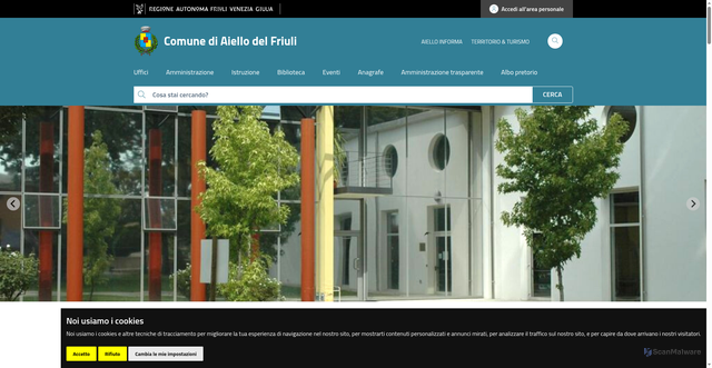 Security scan screenshot of https://www.comune.aiellodelfriuli.ud.it