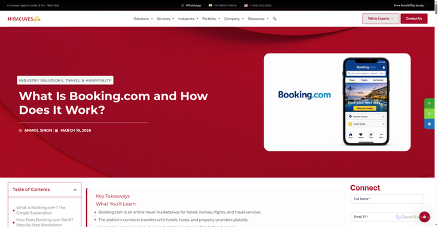 Security scan screenshot of https://miracuves.com/blog/what-is-booking-com-and-how-does-it-work/