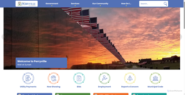Security scan screenshot of https://www.cityofperryville.com/