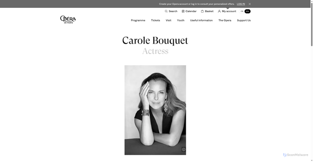 Security scan screenshot of https://www.operadeparis.fr/en/artists/carole-bouquet