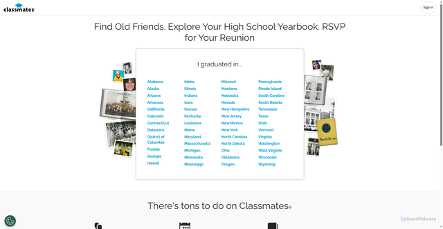 Security scan screenshot of https://www.classmates.com