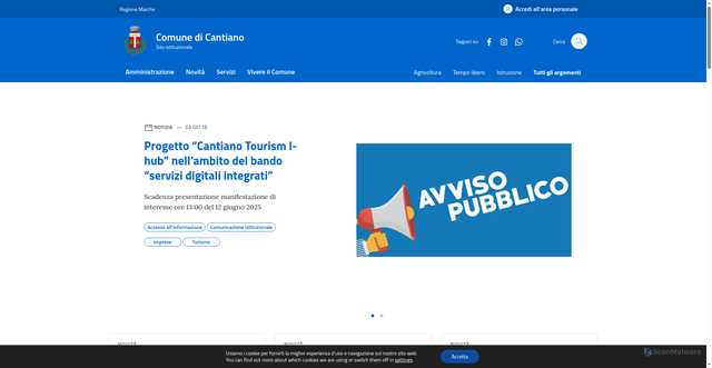 Security scan screenshot of https://www.comune.cantiano.pu.it