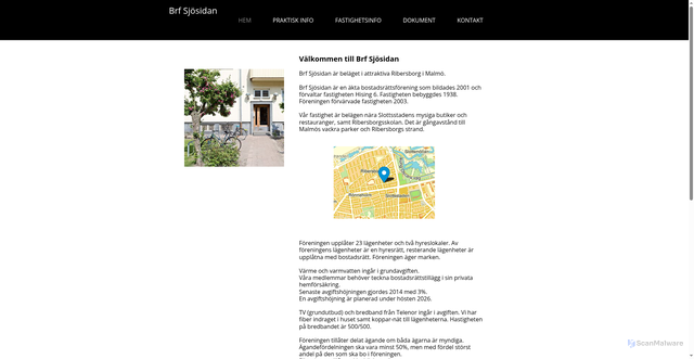 Security scan screenshot of https://brfsjosidan.se