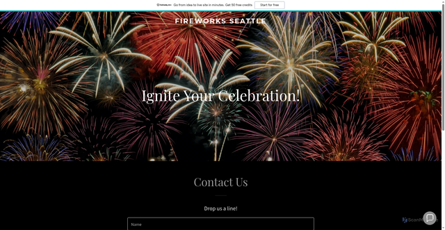 Security scan screenshot of https://fireworksseattle.com/