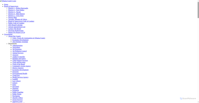 Security scan screenshot of https://www.tehama.gov/