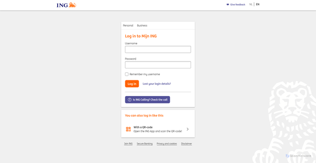 Security scan screenshot of https://mobile.ing.nl