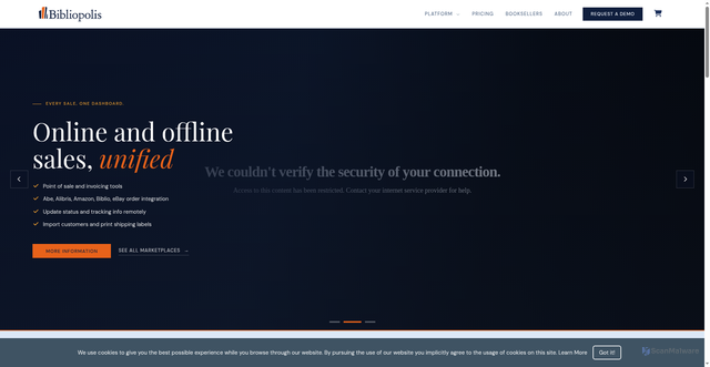 Security scan screenshot of https://www.bibliopolis.com