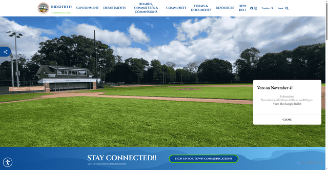 Security scan screenshot of https://ridgefieldct.gov/