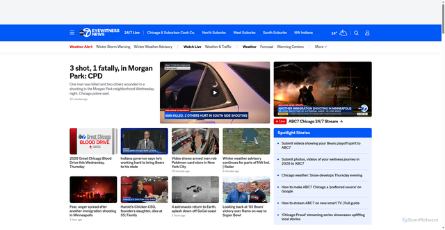 Security scan screenshot of https://abc7chicago.com