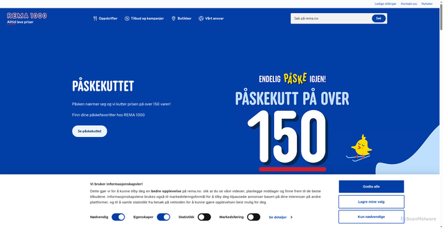 Security scan screenshot of https://rema.no