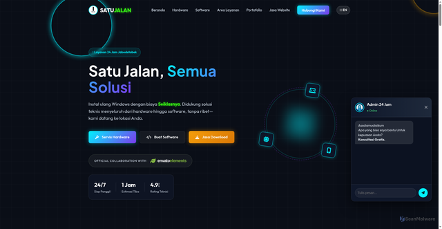 Security scan screenshot of https://satujalan.id/