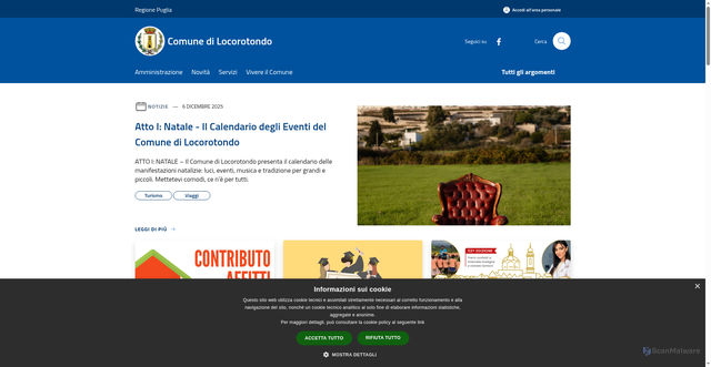 Security scan screenshot of https://www.comune.locorotondo.ba.it/it