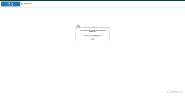 Security scan screenshot of https://sslvpn.humankindcharity.org.uk