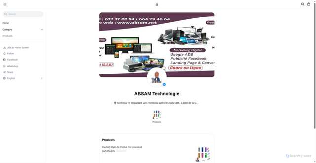 Security scan screenshot of https://absam.cc/